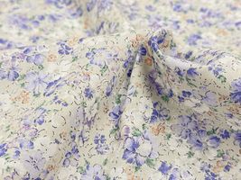 コッカファブリック 60ローンプリント「ペールフラワー・ガーデン」グレイッシュパープル系