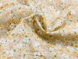 コッカファブリック 60ローンプリント「ペールフラワー・ガーデン」オレンジ系