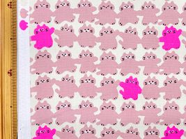 NEONネコちゃんのオックスプリントピンク×アイボリー