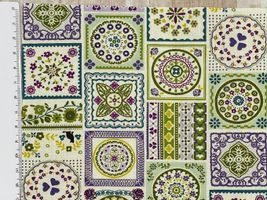 スケアープリント アーティスティックハーモニー「Pottery」ラベンダー×グリーン