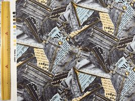 オックスプリント イングリッシュデニムパッチワーク_拡大イメージ