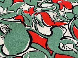 コットンこばやし綿麻キャンバスプリント「ジニア」グリーン系