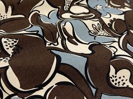 コットンこばやし綿麻キャンバスプリント「ジニア」ブラウン系