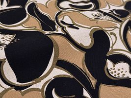 コットンこばやし綿麻キャンバスプリント「ジニア」ブラック系