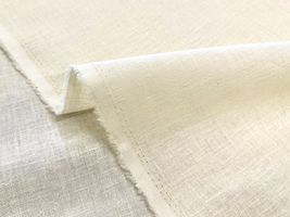 【現品限り特価】ハリのある広幅コットンリネン無地アイボリー