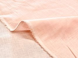 【現品限り特価】ハリのある広幅コットンリネン無地サーモンピンク