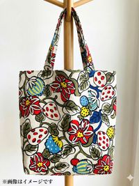 コットンこばやし 白いちごの綿麻キャンバスプリント_拡大イメージ