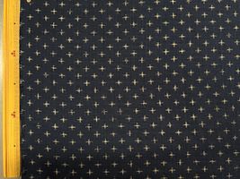 藍染め調ムラ糸クロス和柄プリント刺し子