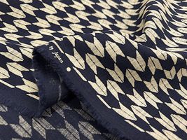 藍染め調ムラ糸クロス和柄プリント_拡大イメージ