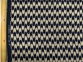 藍染め調ムラ糸クロス和柄プリント_拡大イメージ