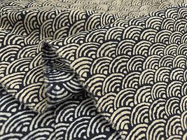 藍染め調ムラ糸クロス和柄プリント_拡大イメージ