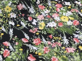 コッカファブリック 60ローンプリント「ナテュール・ジャルダン」ブラック