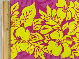 T/Cハワイアンプリント「ハイビスカスボーダー」ピンクパープル