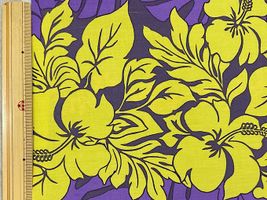 T/Cハワイアンプリント「ハイビスカスボーダー」パープル