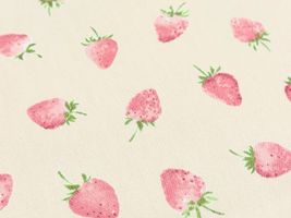 人気カラー復刻！オックスプリント「いちご」アイボリー地/ピンク苺