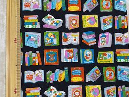 シーチングプリント夢見るにゃんこ物語「本の世界へ」_拡大イメージ