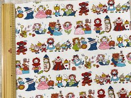 シーチングプリント夢見るにゃんこ物語「なりきりヒロイン」アイボリー