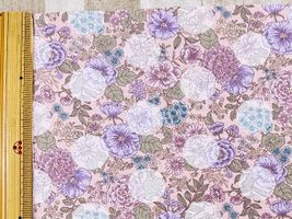 オックスプリント Floral Serenade「Lacquer Dot&Flowers」くすみピンク