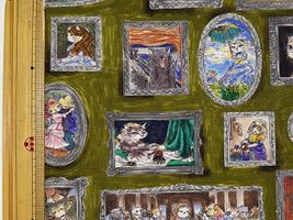 『Hoyoka』Cats Art Museumのシーチングプリント抹茶グリーン