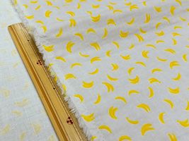 バナナのふんわりダブルガーゼプリントグレー