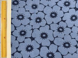 デニムライクオックスプリント「Flowers」_拡大イメージ