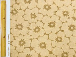 デニムライクオックスプリント「Flowers」ベージュ