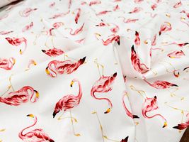 my piece of fabric フラミンゴのブロードプリント_拡大イメージ