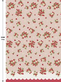 シーチングプリント un/no「Strawberry&Dot」_拡大イメージ