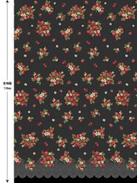 シーチングプリント un/no「Strawberry&Dot」_拡大イメージ