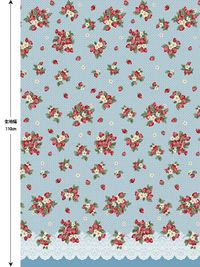 シーチングプリント un/no「Strawberry&Dot」_拡大イメージ