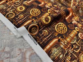 シーチングプリント「STEAMPUNK」_拡大イメージ