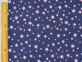 ラメ入りデニム調ツイルプリント「スター」_拡大イメージ