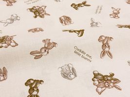 くすみカラーシーチングプリント「テディラビット」_拡大イメージ