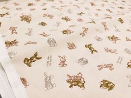 くすみカラーシーチングプリント「テディラビット」_拡大イメージ