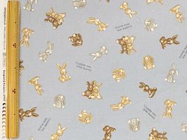 くすみカラーシーチングプリント「テディラビット」_拡大イメージ