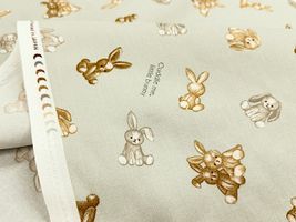 くすみカラーシーチングプリント「テディラビット」_拡大イメージ