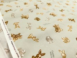 くすみカラーシーチングプリント「テディラビット」_拡大イメージ