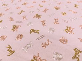 くすみカラーシーチングプリント「テディラビット」_拡大イメージ