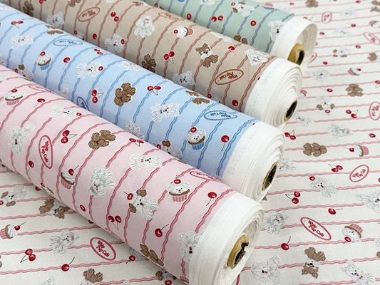 子犬のシーチングプリント「Whip puppies」