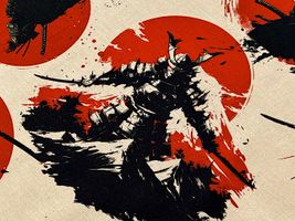 JAPANシーチングプリント「侍〜SAMURAI〜」_拡大イメージ