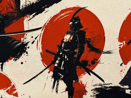 JAPANシーチングプリント「侍〜SAMURAI〜」_拡大イメージ