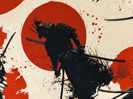 JAPANシーチングプリント「侍〜SAMURAI〜」_拡大イメージ