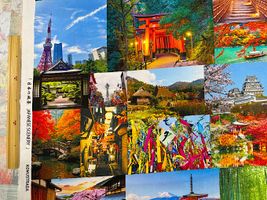 JAPANシーチングプリント「日本の風景〜JAPANESE SCENERY〜」マルチ系