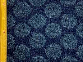 デニム調にじみ水玉のオックスプリントネイビー