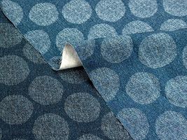 デニム調にじみ水玉のオックスプリント_拡大イメージ