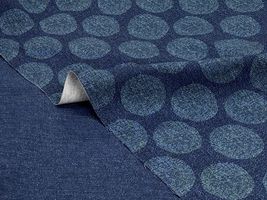 デニム調にじみ水玉のオックスプリント_拡大イメージ