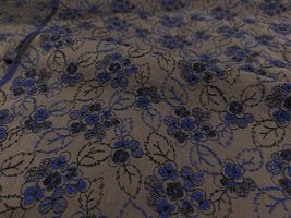 【現品限り特価】Exclusive Collection ブルー刺繍のフラワーローンレース_拡大イメージ