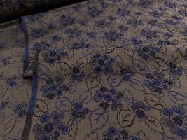 【現品限り特価】Exclusive Collection ブルー刺繍のフラワーローンレース_拡大イメージ