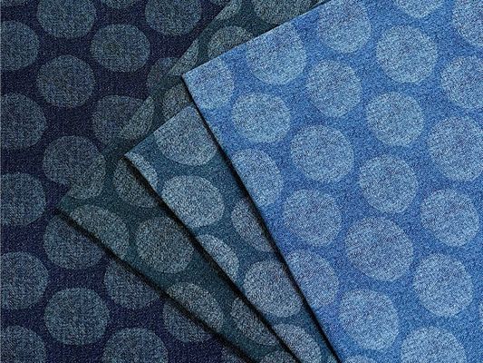 デニム調にじみ水玉のオックスプリント