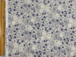 60ローン花柄プリント「ゴールデンベリー」アイボリー